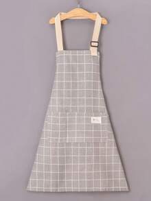 1pc Professional Linen Apron, Suitable For Restaurants, Cafes, Waiters, Home Kitchens, Etc. Universal Protective Apron - For Home And Commercial Kitchens, Fashionable And Elegant Design With Pockets. Exquisite Money Tree Plaid Pattern Showcases Quality Lifestyle. Durable And Sturdy Material. Adjustable Straps To Fit Different Body Types. Suitable For Home Cooking Or Professional Chefs To Showcase Graceful Aesthetics. - Multicolor - View 11
