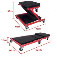 2 In 1 Folding Mechanics Car Creeper, 36-Inch Heavy-Duty Convertible Stool Crawler Board With 6 Rotatable Wheels – 2-In-1 Folding Workshop Creeper - Black - View 3