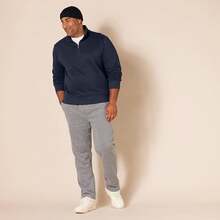 Men's Long-Sleeve Quarter-Zip Pullover Fleece Sweatshirt, Style - 海軍 - 查看 7