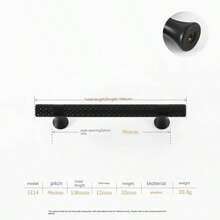 1 par (2 piezas) de tiradores de gabinete de metal con textura de estilo moderno minimalista, con detalles de agarre con patrón, forma rectangular, para decoración de cajones y puertas