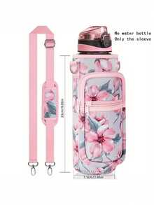 1 pièce Porte-gobelet portable de type sangle avec sangle réglable, sac isotherme pour bouteille d'eau, étui pour bouteille, support pour téléphone portable, accessoires pour boissons, sac de transport pour bouteille d'eau de plein air (direction de la fermeture éclair aléatoire)