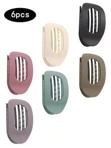 6 件经典纯色扁平椭圆形大发夹，精致设计，适合盘发、发髻、马尾辫，日常休闲、运动、购物、派对、通勤，多功能发饰，感恩节、情人节、生日、爪夹、发夹、发夹、发夹、鳄鱼发夹、学校用品的理想礼物