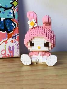 400PCS Sanrio Hello Kitty Building Blocks My Melody Cinnamoroll Pompompurin Kuromi Cartoon Character Building Blocks - Collectible, Perfect Birthday Gift - Indoor Decoration Home Decor, Cute Kawaii Cartoon Building Blocks Assembling Toy Anime Figure Building Blocks Assembled Model Gifts - Multicolor - View 5