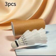 3pcs Glossy Plastic Badminton Shuttlecocks - Durable Nylon Material, Lightweight And Portable, Suitable For Training And Recreation, Team Sports Equipment, Enhancing Game Experience, Indoor And Outdoor Sports (White)