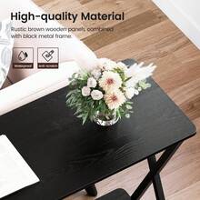 Mesa de entrada, mesa de exhibición industrial de dos niveles con estantes, mesa estrecha para pasillo, vestíbulo, sala de estar, dormitorio - Negro - Ver 4