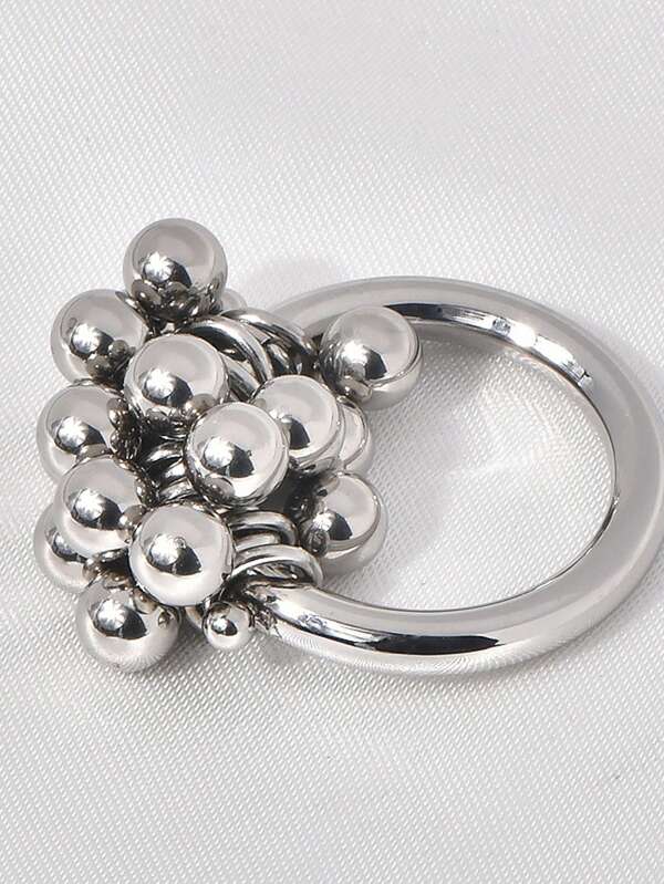 A High-End High-Grade Metal Ball Grape String With Small Beaded Vacuum Gold-Plated Ball Temperament Joker Female Ring Stainless Steel Jewelry
