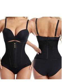 AIBOYING 1pc Women's Activewear Waist Trainer, Black Shaping Waist Belt, Waist & Hip Trainer Compression Band, Postpartum Shapewear Waist Cincher, Simple & Minimalist, Mesh Panel Gym Accessories For Belly Slimming Girdles, Lumbar Girdles For Belly Slimming Corset - 黑色 - 查看 7
