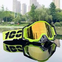 100 Motorcycle Goggles Cycling Glasses Outdoor Off-Road Ski Sport MX ATV Dirt Bike Racing Glasses Motocross Goggles Bike - chỉ có kính bảo hộ - Xem 5