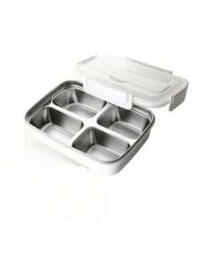 1 buah Kotak Bekal Stainless Steel, 1 buah Kotak Bekal Anti Bocor Stainless Steel 304 Tahan Lama, Kotak Bento 3 Kompartemen, Dilengkapi dengan Peralatan Makan Stainless Steel, Mudah Dibersihkan, Ideal untuk Sekolah dan Kerja - MultiWarna - View 20