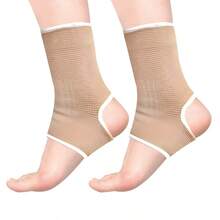 Ankle Support Sleeve Open Heel Lightly Stretchable Breathable Knit Fabric Medium Compression Unisex - Black - View 7