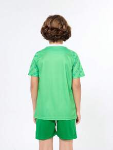 SURUIDA 2PCS Tween Boy Seattle Boys Outfit Sets For Soccer Uniform Including Jersey And Shorts, Athletic Style For School Team Competitions And Training - màu xanh lá - Xem 2