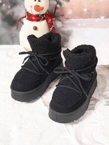 New Fluffy Lace-Up Thick-Soled Snow Boots, Warm And Fashionable, Versatile For Winter Street, Outdoor Snow, Daily Commute, Soft Beige Fluffy Lace-Up Thick-Soled Snow Boots Retro Fluffy Lace-Up Thick-Soled Snow Boots, Camel Brown Classic Black Fluffy Lace-Up Thick-Soled Snow Boots