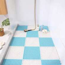 10 Pieces/Set Of TPE Bathroom Mats, Bathroom Shower Mats, Plastic Hollow Waterproof Swimming Pool Mats, Interlocking Floor Tiles With Drainage Holes, Bathroom Grid Mats, Bathroom Two-Color Non-Slip Mats, Shower Room Safety Non-Slip Mats, Bathroom Accessories, Non-Slip Shower Mat Module Interlocking Mats, Pools, Terraces, Balconies, Kennels, Poultry And Colored Grid Mats.