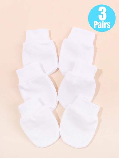 3 Pairs Newborn Baby Anti-Scratch Mittens