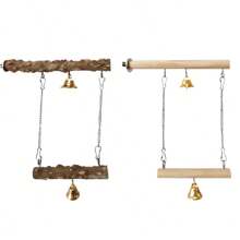 1pc Pepper Wood Bell & Double Layered Sanding Perches & Swing & Cage Accessories For Parrot Cage Bird Stand & Toys Suitable For All Seasons