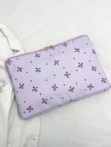 多尺寸简约奢华星形图案笔记本和平板电脑收纳袋蝴蝶结笔记本电脑包女士 电脑包 大学必备 返校笔记本电脑包 - 紫色 - 查看 7