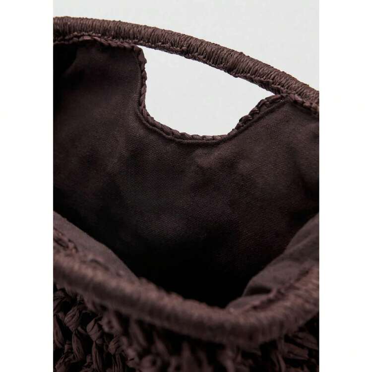Bolso de mano de fibra natural marrón, bolso de playa hecho a mano de rafia tejida, nuevo para mujeres 2025 - Café - Ver 5