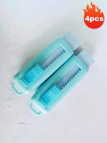 4pcs Vibrant Macaron Color Retractable Erasers - Creative Cartoon Design, Durable Rectangular Shape, Smooth Sliding, Ideal For Learning & Office Stationery, Multiple Colors Available, Suitable For School Supplies And Back To School Season - Multicolor - View 14