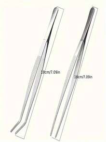 A Set Of Long Stainless Steel Tweezers Including A Pair Of Elbow Tweezers And A Pair Of Straight Tweezers Is Suitable For Outdoor Bonsai Tools, Repair, Barbecue, DIY Beaded Jewelry Tools, Etc. - Multicolor - View 7
