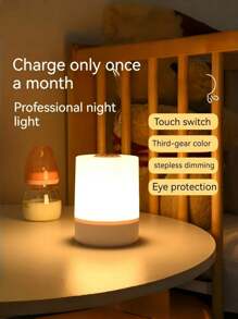 可调光触摸床头灯，三色暖白光LED灯，USB充电，便携式触摸夜灯，迷你灯，情人节礼物，卧室、客厅和书桌装饰