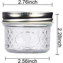 4oz Glass Jars With Lids Silver Mason Jars Ideal For Honey Jam Wedding Favor DIY Magnetic Mini  Jars For Kitchen Set Of 40 - 鑽石外觀 - 查看 3