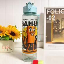 4 Colors Available! 1pc 800ml Cartoon Water Bottle, Toddler Anti-Spill Straw Cup, Kindergarten Drinking Cup, Large Capacity Portable Children's Water Bottle Leak-Proof Straw Cup, Summer Large Capacity Sports Water Bottle, Best Gift For Girls And Boys - Multicolor - View 10