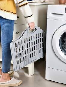 可折叠波西米亚风洗衣篮，带提手 - 耐用塑料材质，长方形设计，透气轻便，适用于卧室、浴室或宿舍，洗衣房配件，洗衣篮 - 彩色 - 查看 1
