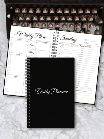 Trees Weekly Planner Notebook Undated Daily Schedule Agenda Spiral Goals Planner With Habit Tracker For Women