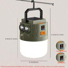 带 USB 手机充电器的便携式太阳能灯 - 可充电 LED 灯，适用于户外徒步应急停电帐篷悬挂灯泡 - 綠色 - 查看 7