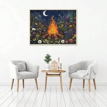 Bonfire Paint By Number Kits For Adult, DIY Oil Acrylic Painting Kits For Adults Beginners On Canvas, Night Sky Art And Crafts Kits ForHome Wall Decor Gifts 16x20 Inch