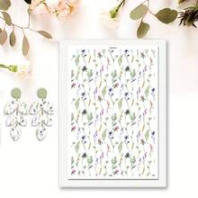 1 coală de hârtie de transfer pentru lut polimeric, imitație de marmură retro abstract flori lut transfer hârtie pentru cercei din lut polimeric, vintage flori margarete transfer hârtie lut bijuterii pictură în ulei bijuterii - Multicolor - Vizualizare 22