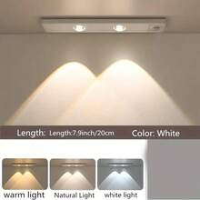 1pc Under Cabinet Lighting, Motion Sensor Indoor Light, Closet Lights, Cat's Eye Hill Light, Three Different Lighting Colors, Adjustable Brightness, USB Charging, Suitable For Lighting In Bedrooms, Living Rooms, Kitchens, Cabinets, LED Lights,Night Light - Three Colors Of Light - View 14