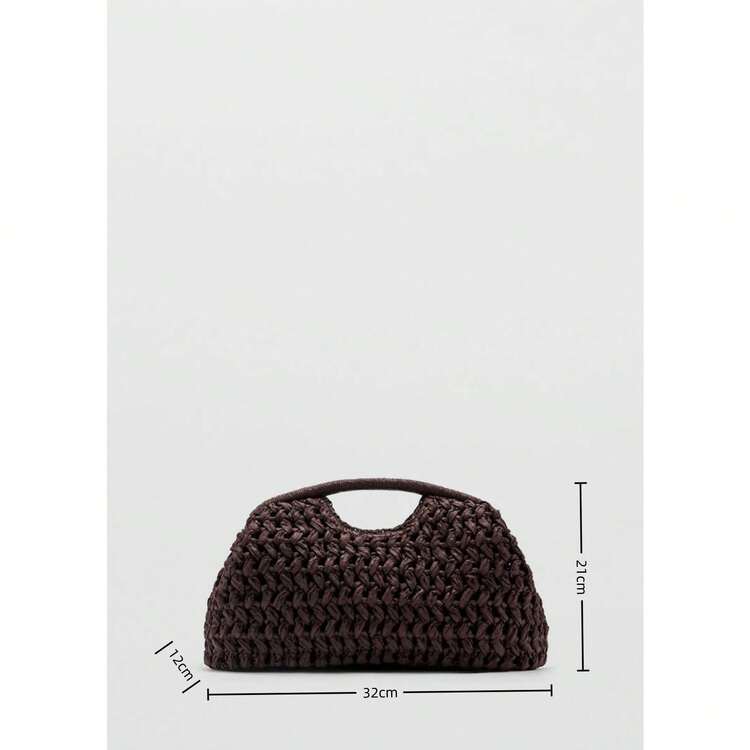 Bolso de mano de fibra natural marrón, bolso de playa hecho a mano de rafia tejida, nuevo para mujeres 2025 - Café - Ver 6