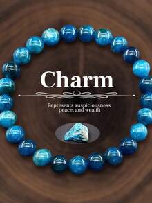 1pc Natural Crystal Beaded Bracelet, Elastic Stretch Bracelet Suitable For Men And Women, Daily Wear - Natural Stone Bracelet - View 14