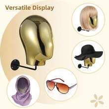 Silver Wall-Mounted Mannequin Head For Wig Display & Storage, Hairdressing Accessory Organizer - 銀色 - 查看 4