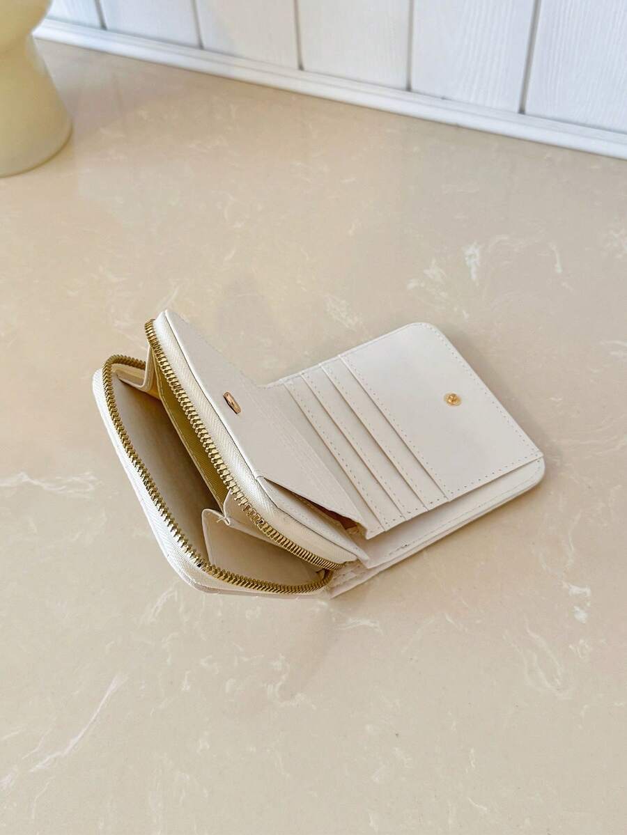 Wallets Money Bag Card Holder Pocket Purse Cute Fashion Geometric Patchwork - White - View 1