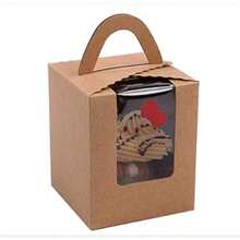 10/20/50 Pcs Single White Cupcake Boxes With Insert, Handle And Window, 1 Holder Kraft Paper Cupcake Container, Cupcake Holder, Bakery Pastry Container For Muffin - Multicolor - View 3