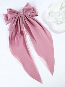 2pcs/Set Black & White Satin Oversized Bow Hair Clips, Large Size With Flowing Ribbons - Suitable For Girls And Women, Fits Various Hairstyles, Ponytail And Bun, Great For Back To School, Halloween Events And Daily Wear, Halloween Accessories, Fall, Festival, Rave Accessories, Claw Clips, Hair Claws, Hair Slide, Hair Barrettes, Fall Fashion, Autumn, Winter Outfit For Women, Bows, Cute, Hair Accessories - Multicolor - View 9