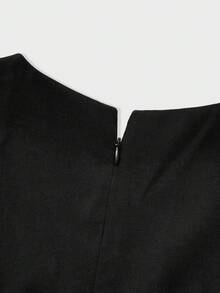 Elegant Basic French Retro High-Waisted Loose Straight-Leg Jumpsuit Pants, Suitable For Business, Commute And Daily Wear - Black - View 9