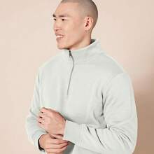 Men's Long-Sleeve Quarter-Zip Pullover Fleece Sweatshirt, Style - 灰色 - 查看 3