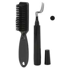 Lápiz de barba impermeable, resistente al sudor, para bigote, con cepillo de limpieza de larga duración, kit de relleno, impermeable, de cobertura duradera y acabado natural para barba, bigote y cejas, micropunta para una aplicación suave, cepillo de cerdas incluido, accesorios de barbería - 1 - Ver 7