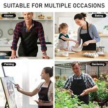 Cotton Linen Aprons With Pockets For Baking Funny Printed Aprons For BBQ Parties 12 Pack Bib Apron Unisex Restaurant Kitchen Aprons For Women With 2 Pockets Chef Aprons For Cooking Men BBQ Painting Drawing Craft Plain Adults Bulk Black Insulated Aprons For Hot Food Handling - as pic - View 7