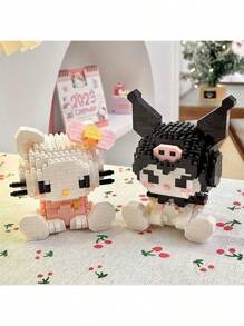 10 厘米 500 块 Sanrio 动漫 Hello Kitty My Melody Cinnamoroll Kuromi 积木礼物 Pochacco Pompompurin 积木卡哇伊卡通动漫人物迷你组装玩具积木生日礼物房间装饰 - 彩色 - 查看 6