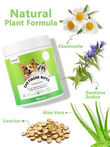 GJYC PET Large Capacity Dog Ear Wipes - 55-Piece Pack For Dogs & Cats - Gentle, Non-Irritating Ear Cleaner Wipes - Green - View 6