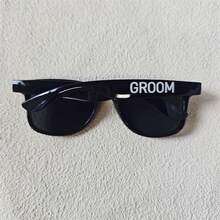 1 件婚礼装饰黑色字母新郎/伴郎/伴郎单件派对眼镜新郎婚礼摄影道具 - 黑色 - 查看 6