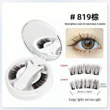 C&Litangel - Magnetic False Eyelashes, Easy To Put On In 3 Seconds, Natural And Light False Eyelashes 3D Magnetic False Eyelashes Set, Reusable, No Glue Required, Waterproof And Natural Effect, Double-Layer Design, Easy To Wear Eye Makeup, 4/8 Pieces Optional, First Choice For Beginners, Suitable For Easter, Travel Parties And Festivals - màu đen - Xem 6