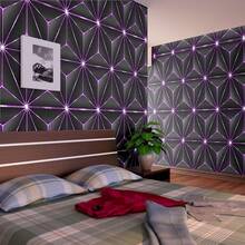1 Roll Purple Geometric Pattern Self-Adhesive Wallpaper, 3D Stereoscopic Geometric Line Wallpaper, Suitable For E-Sports Cafes, Wall Decals, Home Decor (Such As Drawers, Cabinet Frames, Etc.), Applicable For Home Decor, Kitchen, Decorative Stickers, Wallpaper, Room Decoration, Peel And Stick. - Purple - View 3