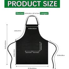 Cotton Linen Aprons With Pockets For Baking Funny Printed Aprons For BBQ Parties Bib Apron Unisex Black Aprons 2 Pockets Cooking Kitchen Apron For ChefBBQ Drawing Aprons Black Insulated Aprons For Hot Food Handling - 2pcs - View 2