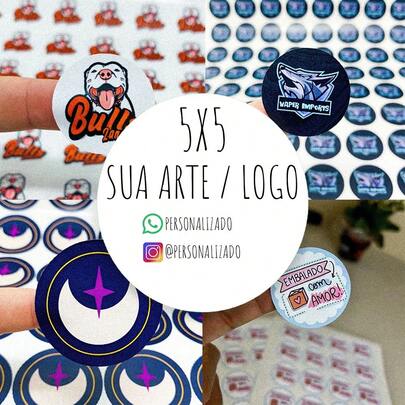 Kit Adesivos Personalizados com sua logo de 5cm