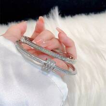 Exquisite 925 Silver-Plated Stainless Steel Fashion Bracelet, Waterproof Women Jewelry - Silver - View 14